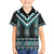 Paua Shell Taniko Pattern Aotearoa Family Matching Off The Shoulder Long Sleeve Dress and Hawaiian Shirt Niho Taniwha Mix Poutama