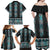 Paua Shell Taniko Pattern Aotearoa Family Matching Off Shoulder Maxi Dress and Hawaiian Shirt Niho Taniwha Mix Poutama