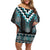 Paua Shell Taniko Pattern Aotearoa Family Matching Off Shoulder Short Dress and Hawaiian Shirt Niho Taniwha Mix Poutama