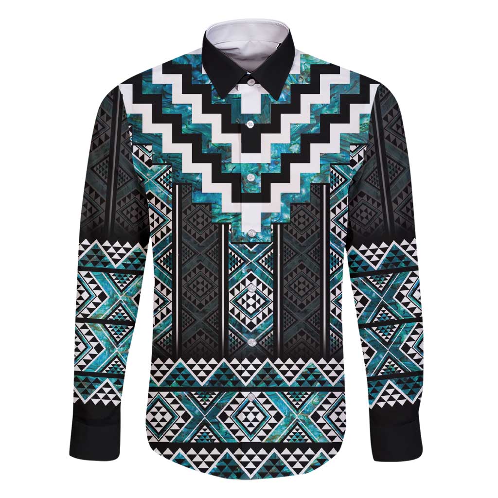Paua Shell Taniko Pattern Aotearoa Family Matching Short Sleeve Bodycon Dress and Hawaiian Shirt Niho Taniwha Mix Poutama