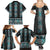 Paua Shell Taniko Pattern Aotearoa Family Matching Summer Maxi Dress and Hawaiian Shirt Niho Taniwha Mix Poutama