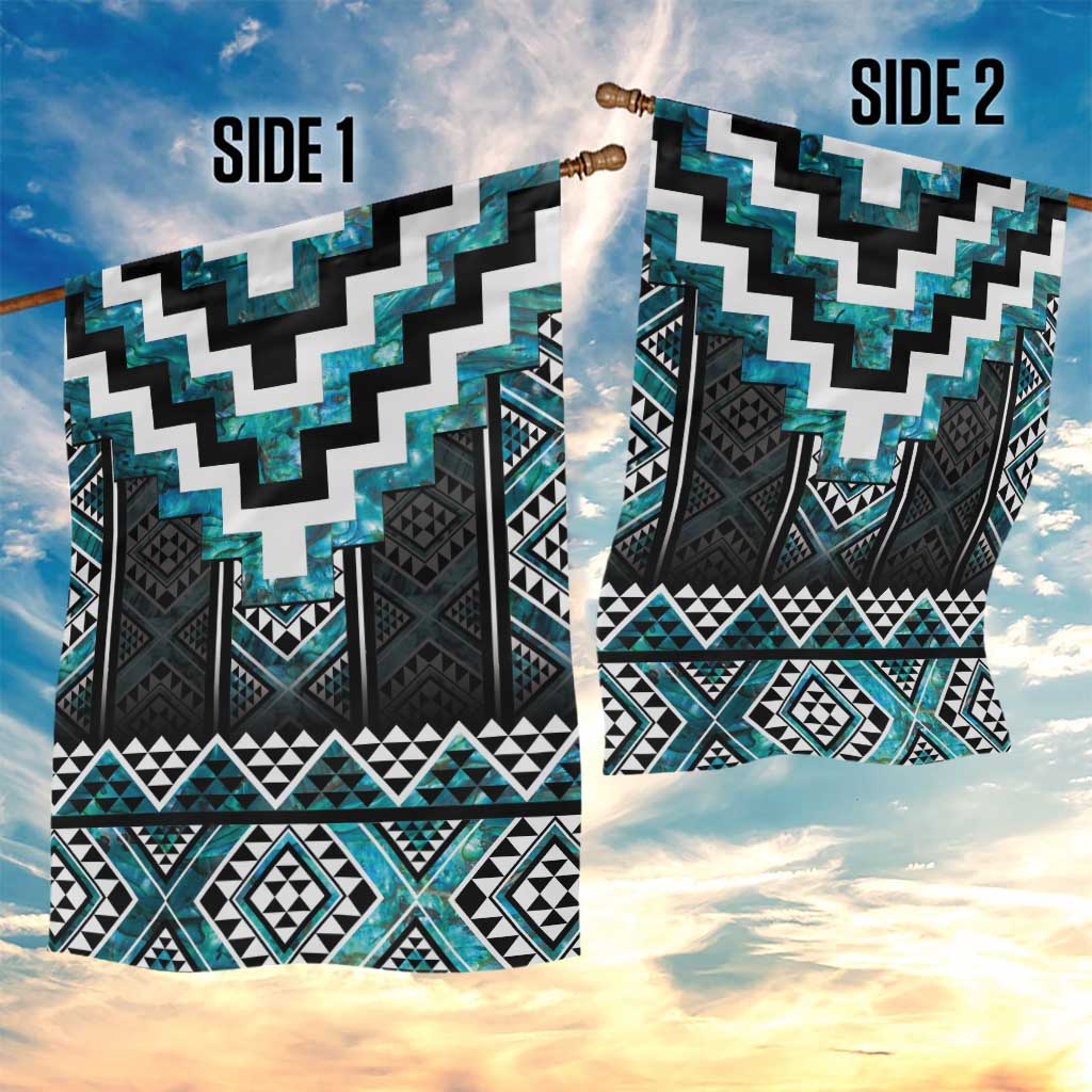 Paua Shell Taniko Pattern Aotearoa Garden Flag Niho Taniwha Mix Poutama