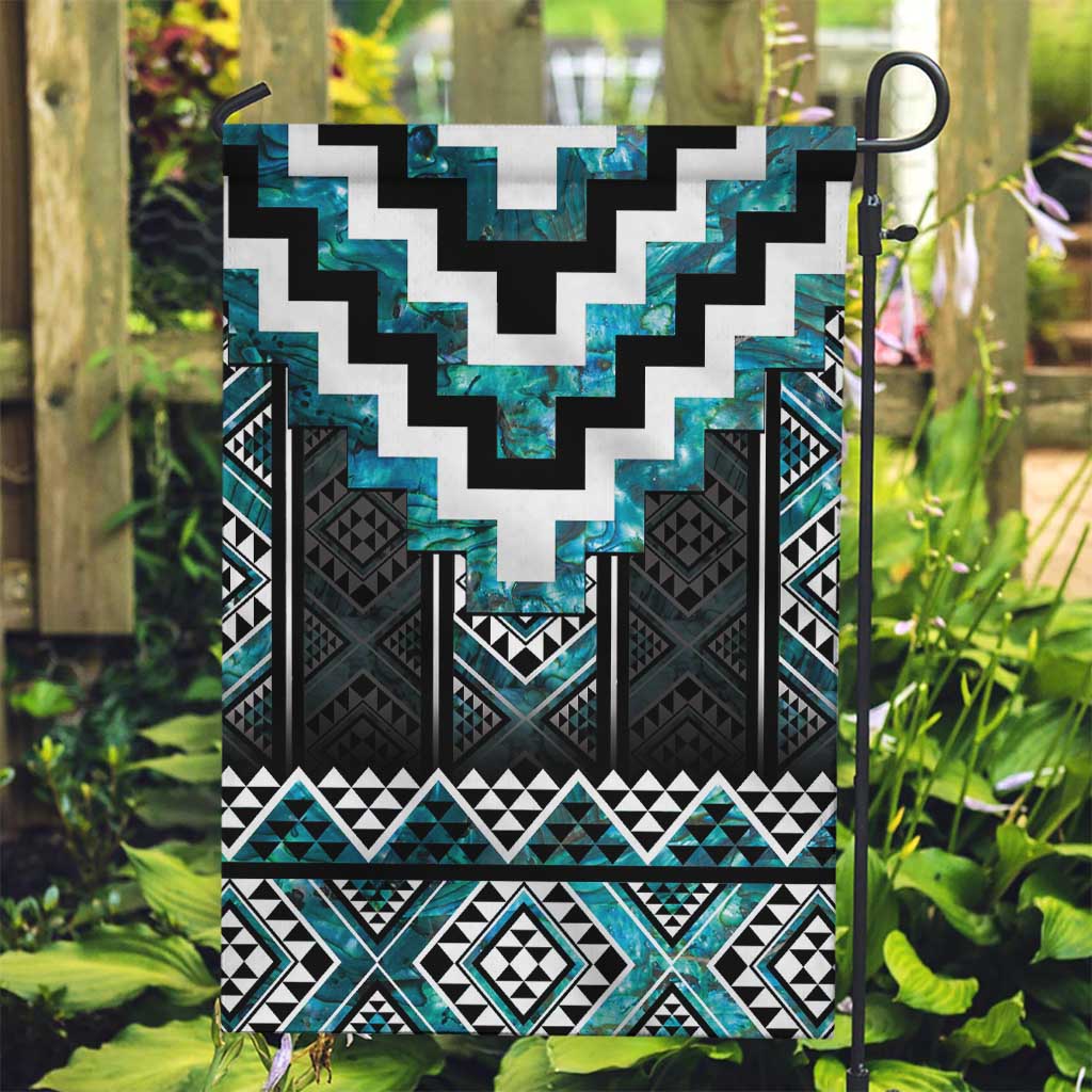 Paua Shell Taniko Pattern Aotearoa Garden Flag Niho Taniwha Mix Poutama