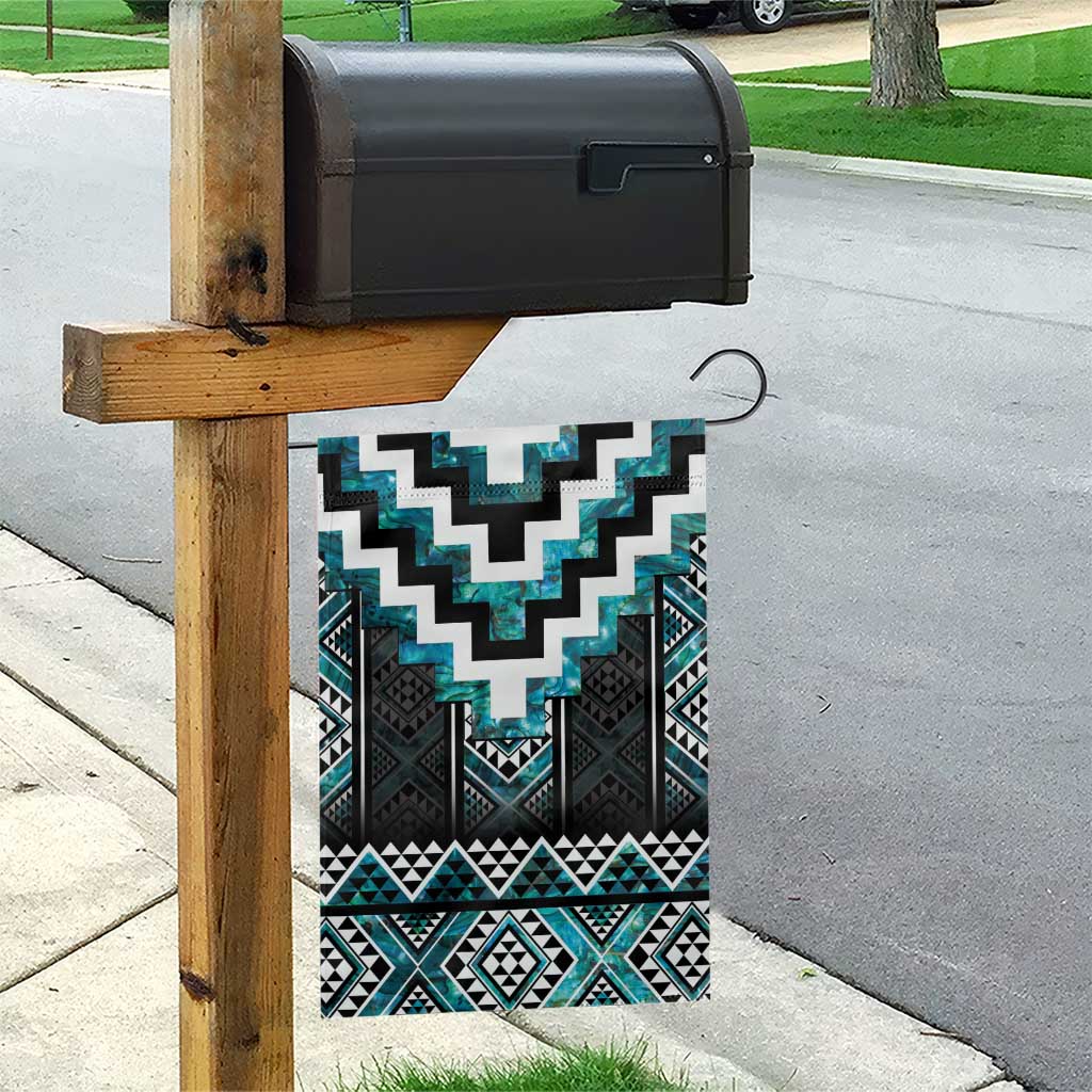 Paua Shell Taniko Pattern Aotearoa Garden Flag Niho Taniwha Mix Poutama