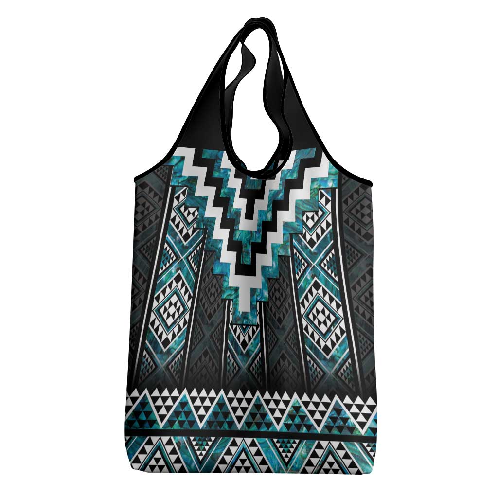 Paua Shell Taniko Pattern Aotearoa Grocery Bag Niho Taniwha Mix Poutama