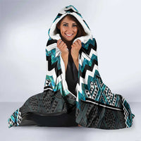 Paua Shell Taniko Pattern Aotearoa Hooded Blanket Niho Taniwha Mix Poutama