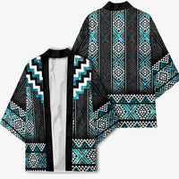 Paua Shell Taniko Pattern Aotearoa Kimono Niho Taniwha Mix Poutama - Polynesian Pride