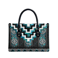 Paua Shell Taniko Pattern Aotearoa Leather Bag Niho Taniwha Mix Poutama - Polynesian Pride