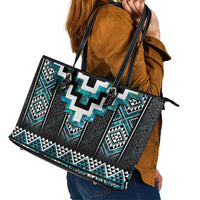 Paua Shell Taniko Pattern Aotearoa Leather Tote Bag Niho Taniwha Mix Poutama