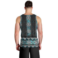 Paua Shell Taniko Pattern Aotearoa Men Tank Top Niho Taniwha Mix Poutama