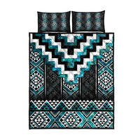 Paua Shell Taniko Pattern Aotearoa Quilt Bed Set Niho Taniwha Mix Poutama