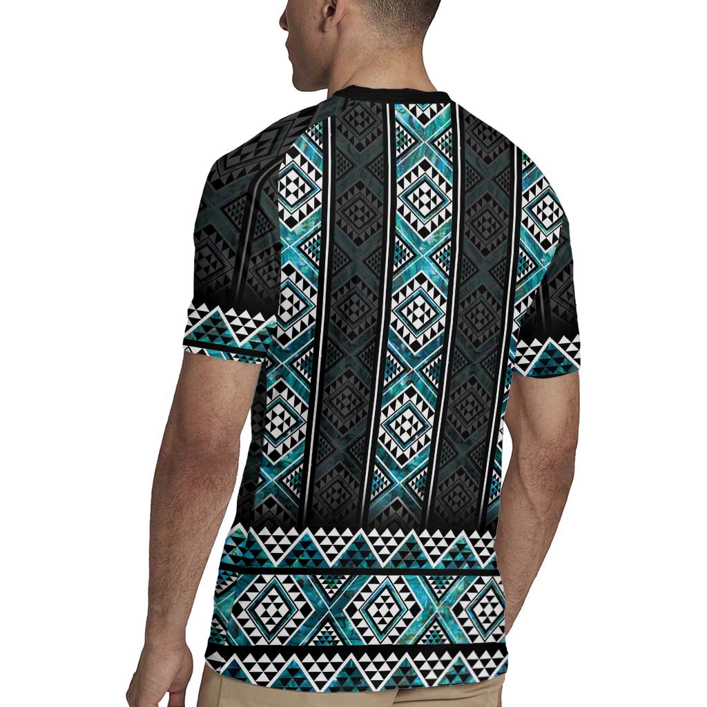 Paua Shell Taniko Pattern Aotearoa Rugby Jersey Niho Taniwha Mix Poutama