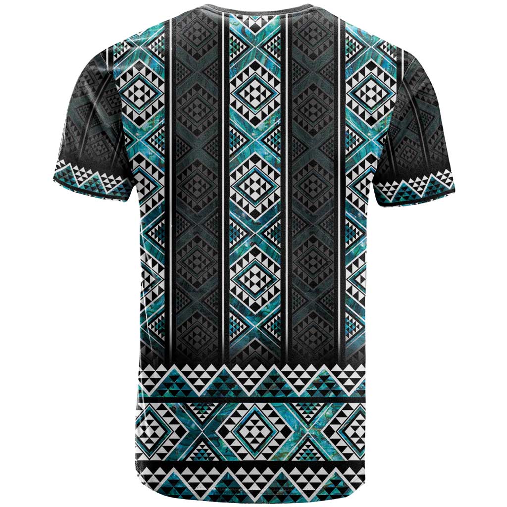 Paua Shell Taniko Pattern Aotearoa T Shirt Niho Taniwha Mix Poutama