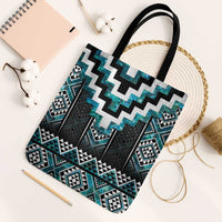 Paua Shell Taniko Pattern Aotearoa Tote Bag Niho Taniwha Mix Poutama - Polynesian Pride