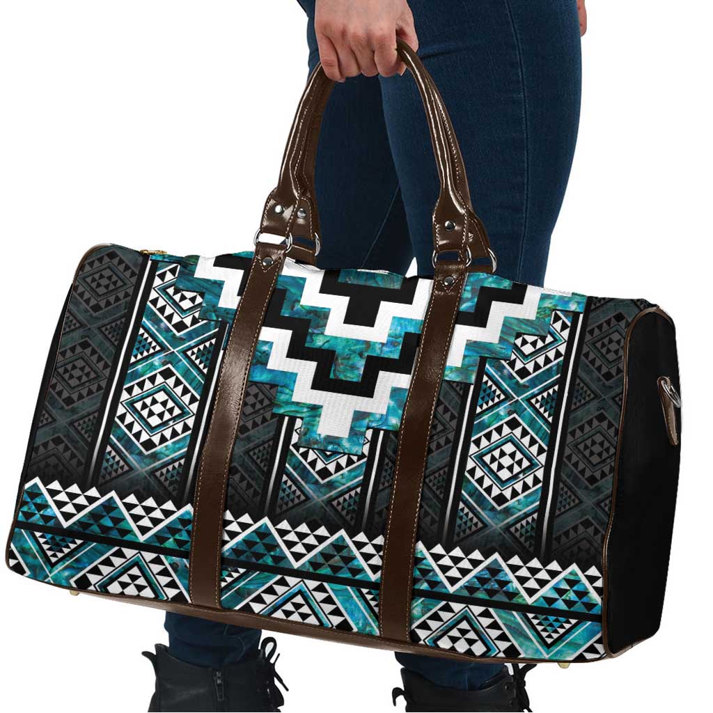 Paua Shell Taniko Pattern Aotearoa Travel Bag Niho Taniwha Mix Poutama - Polynesian Pride