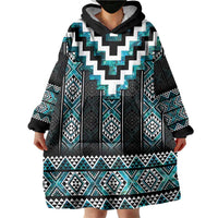 Paua Shell Taniko Pattern Aotearoa Wearable Blanket Hoodie Niho Taniwha Mix Poutama
