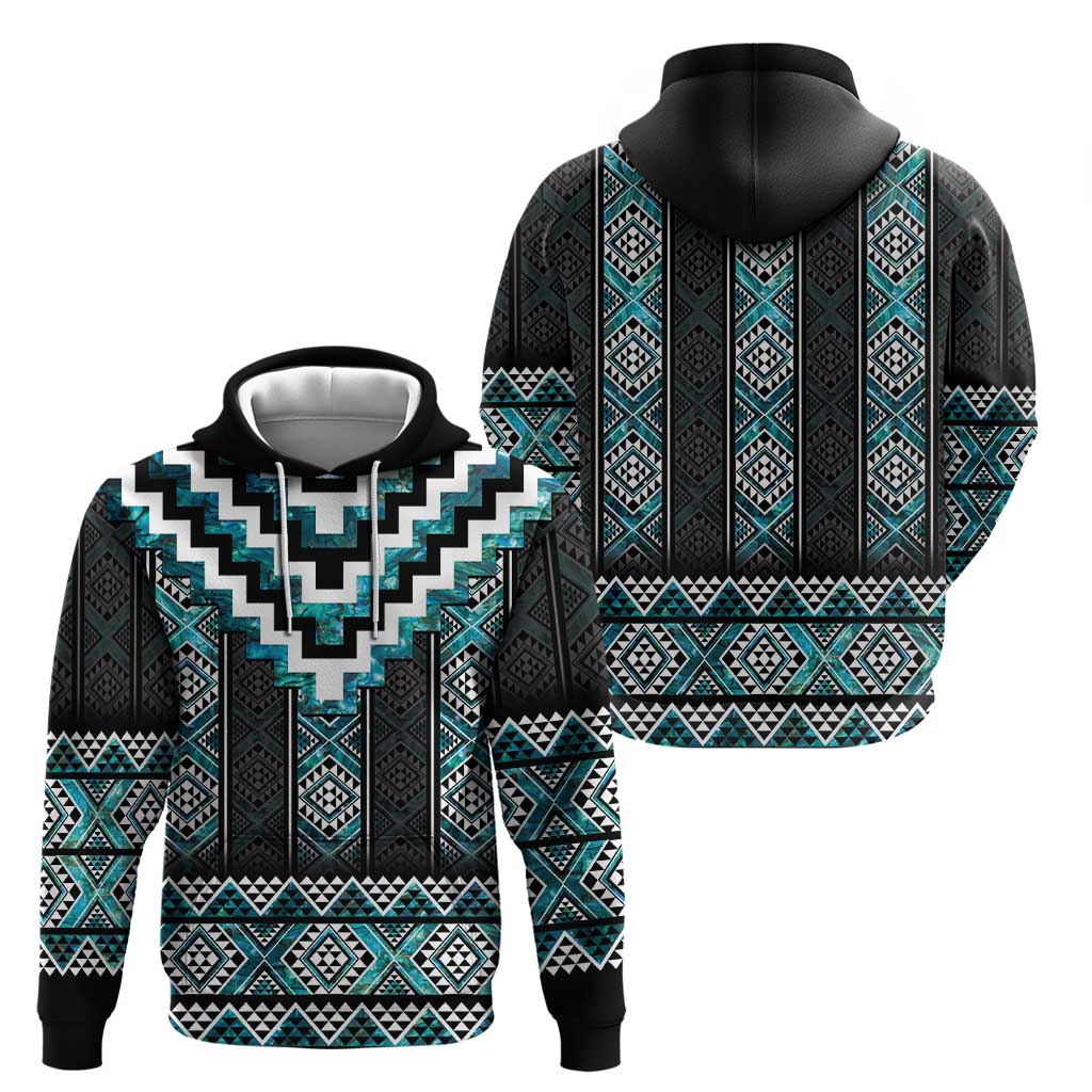 Paua Shell Taniko Pattern Aotearoa Zip Hoodie Niho Taniwha Mix Poutama