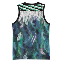 Aotearoa Korowai Motif Basketball Jersey Hei Matau Poutama Maori Pattern LT14 - Polynesian Pride