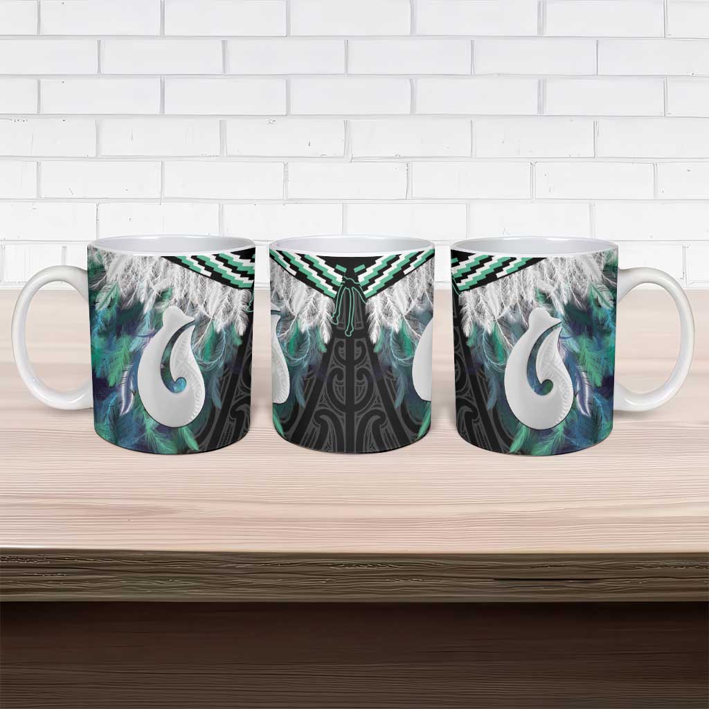 Aotearoa Korowai Motif Ceramic Mug Hei Matau Poutama Maori Pattern - Polynesian Pride