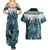 Aotearoa Korowai Motif Couples Matching Summer Maxi Dress and Hawaiian Shirt Hei Matau Poutama Maori Pattern