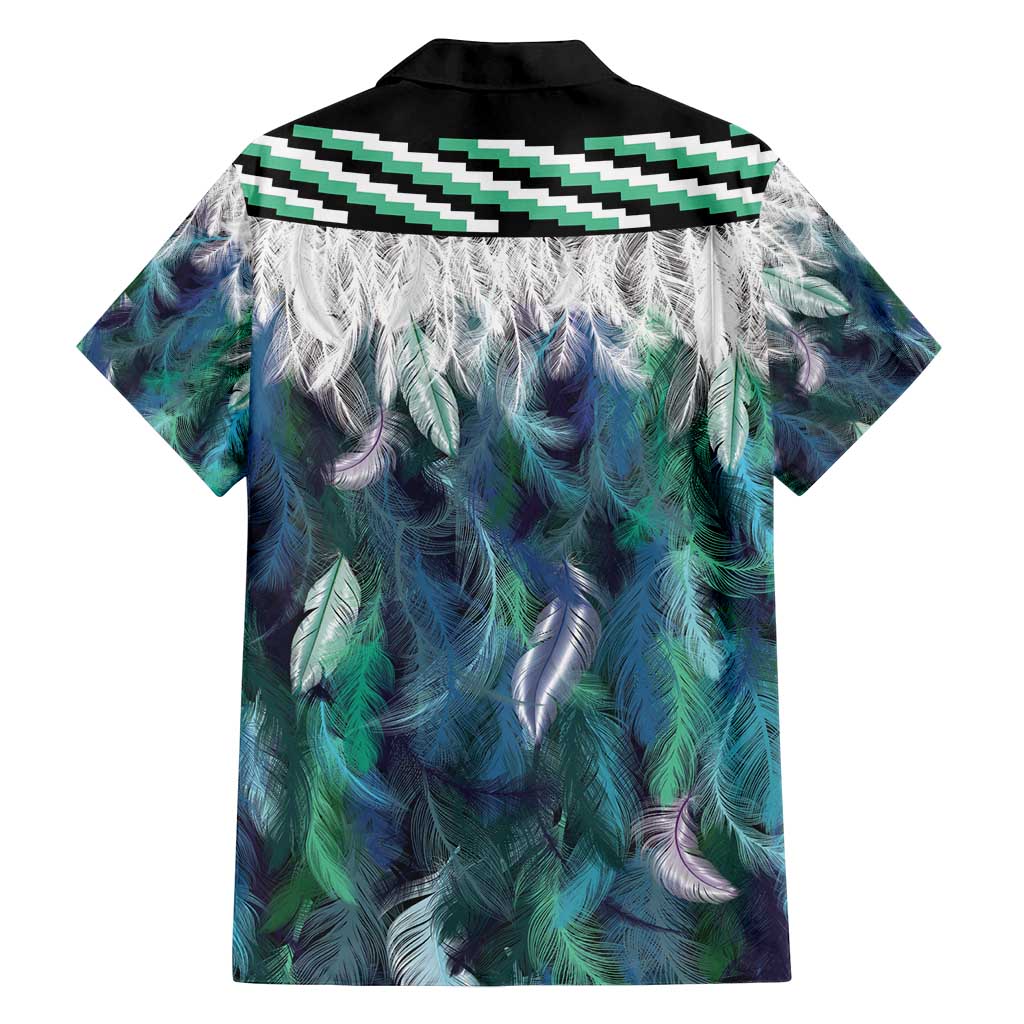 Aotearoa Korowai Motif Family Matching Off Shoulder Short Dress and Hawaiian Shirt Hei Matau Poutama Maori Pattern LT14 - Polynesian Pride
