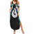 Aotearoa Korowai Motif Family Matching Summer Maxi Dress and Hawaiian Shirt Hei Matau Poutama Maori Pattern