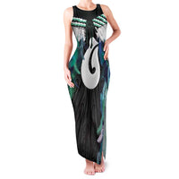 Aotearoa Korowai Motif Family Matching Tank Maxi Dress and Hawaiian Shirt Hei Matau Poutama Maori Pattern