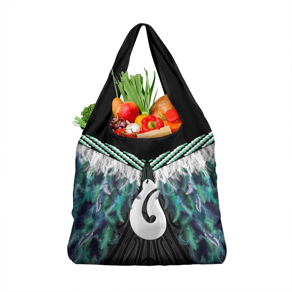 Aotearoa Korowai Motif Grocery Bag Hei Matau Poutama Maori Pattern