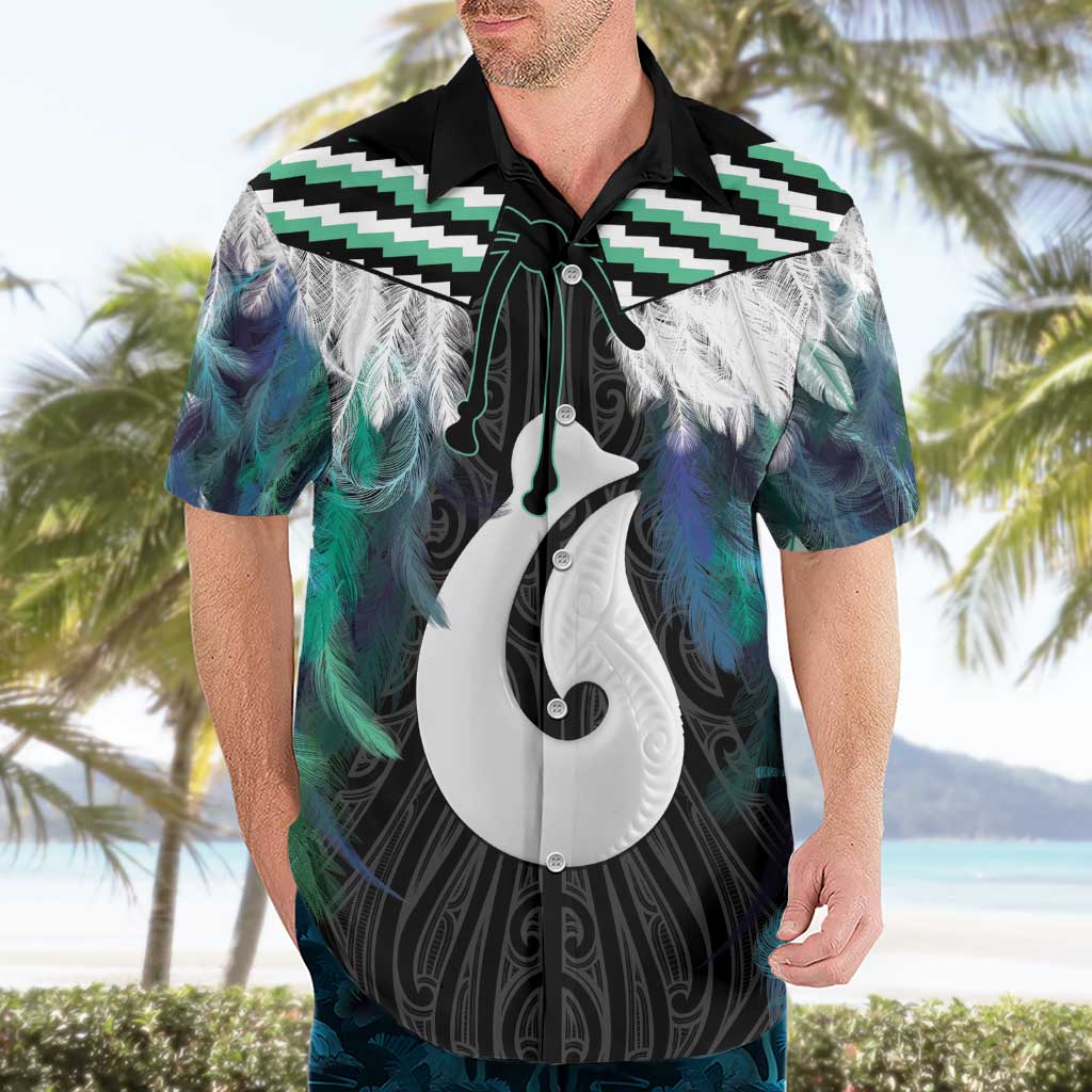 Aotearoa Korowai Motif Hawaiian Shirt Hei Matau Poutama Maori Pattern