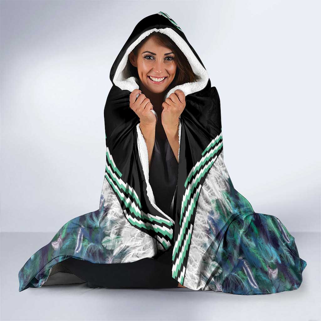Aotearoa Korowai Motif Hooded Blanket Hei Matau Poutama Maori Pattern LT14 - Polynesian Pride