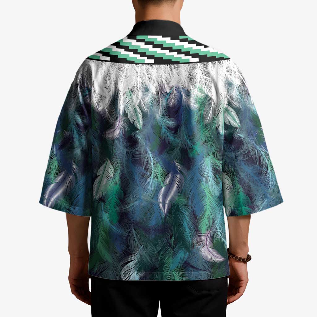 Aotearoa Korowai Motif Kimono Hei Matau Poutama Maori Pattern - Polynesian Pride