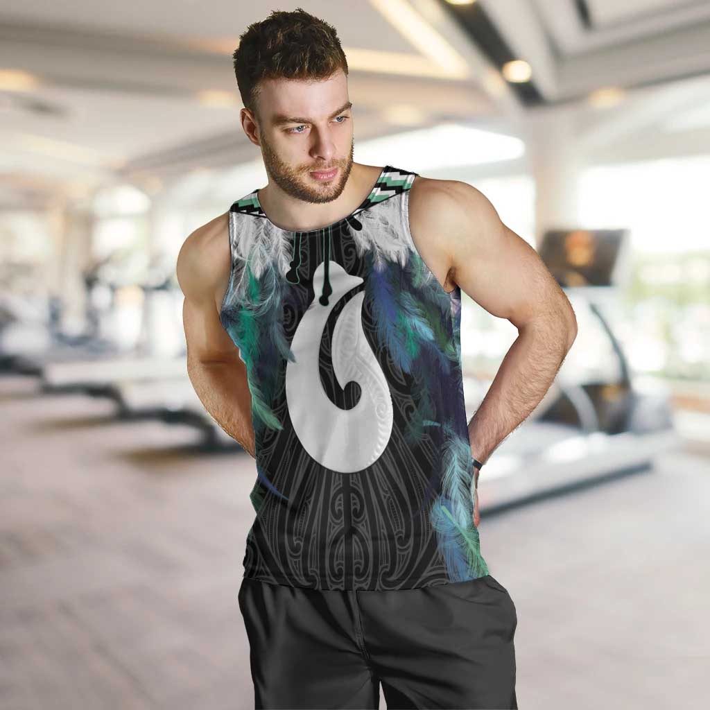 Aotearoa Korowai Motif Men Tank Top Hei Matau Poutama Maori Pattern