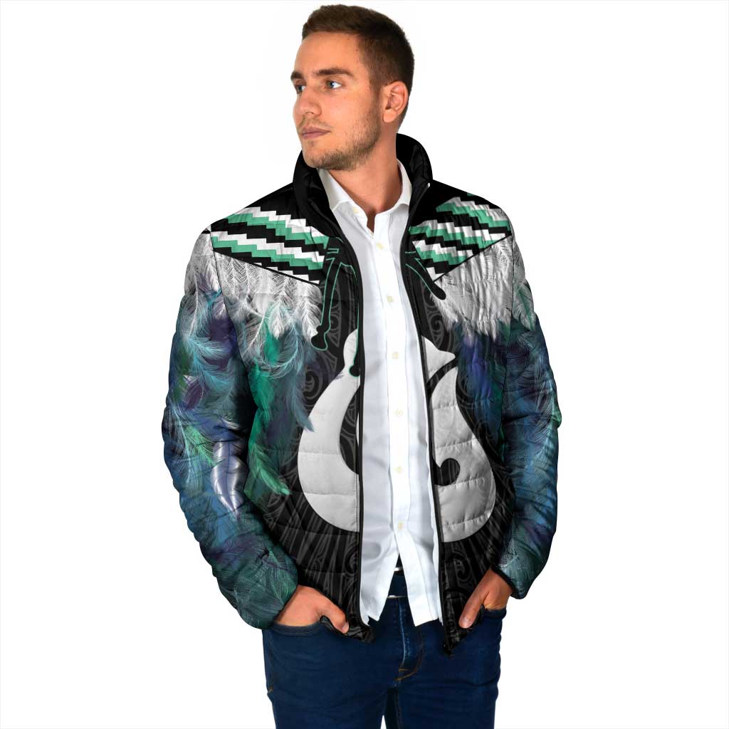Aotearoa Korowai Motif Padded Jacket Hei Matau Poutama Maori Pattern LT14 - Polynesian Pride
