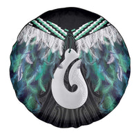 Aotearoa Korowai Motif Spare Tire Cover Hei Matau Poutama Maori Pattern
