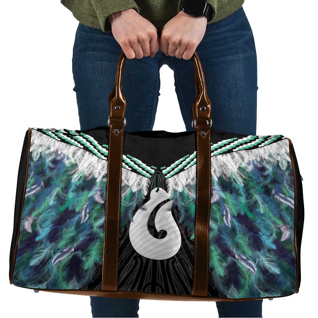 Aotearoa Korowai Motif Travel Bag Hei Matau Poutama Maori Pattern - Polynesian Pride