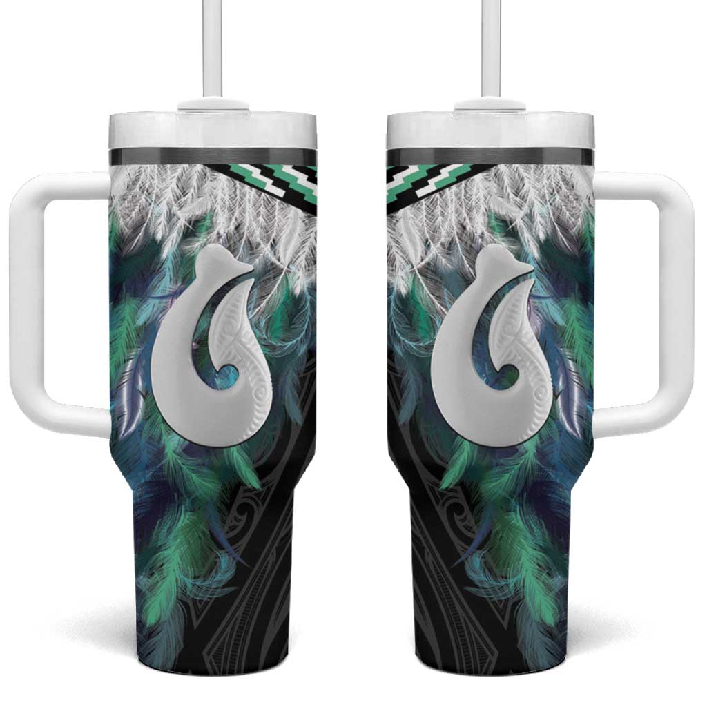 Aotearoa Korowai Motif Tumbler With Handle Hei Matau Poutama Maori Pattern