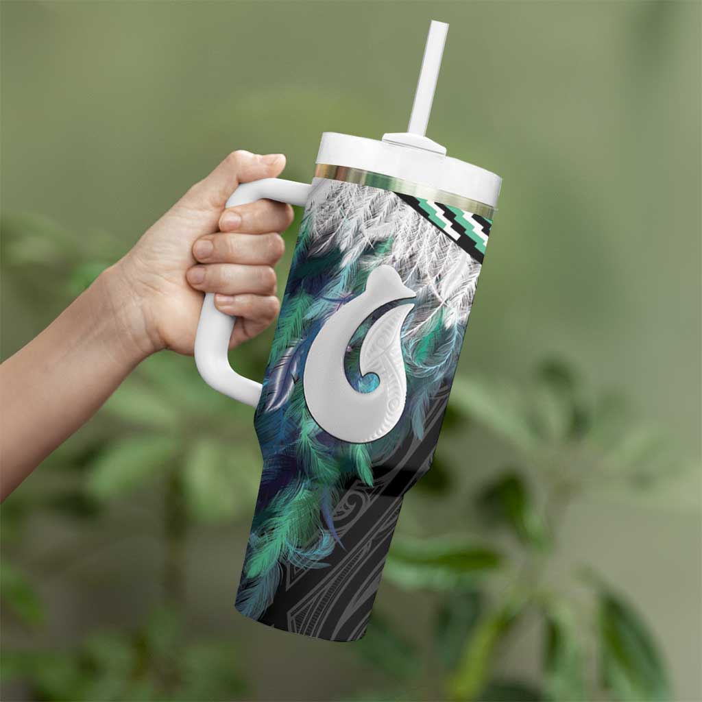 Aotearoa Korowai Motif Tumbler With Handle Hei Matau Poutama Maori Pattern