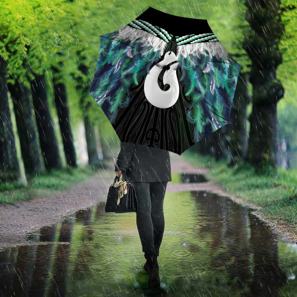 Aotearoa Korowai Motif Umbrella Hei Matau Poutama Maori Pattern - Polynesian Pride