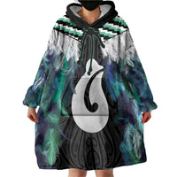 Aotearoa Korowai Motif Wearable Blanket Hoodie Hei Matau Poutama Maori Pattern