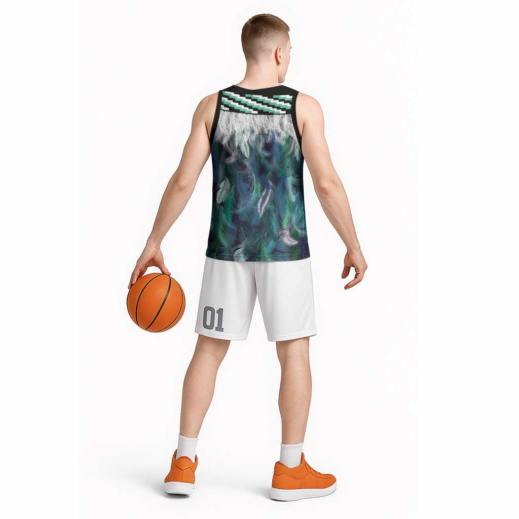 Aotearoa Korowai Motif Basketball Jersey Hei Manaia Poutama Maori Pattern LT14 - Polynesian Pride