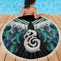 Aotearoa Korowai Motif Beach Blanket Hei Manaia Poutama Maori Pattern