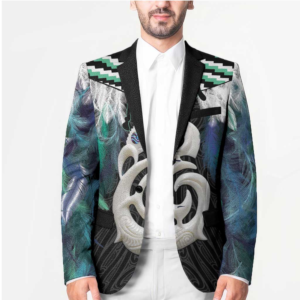 Aotearoa Korowai Motif Blazer Hei Manaia Poutama Maori Pattern - Polynesian Pride