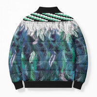 Aotearoa Korowai Motif Bomber Puffer Jacket Hei Manaia Poutama Maori Pattern LT14 - Polynesian Pride