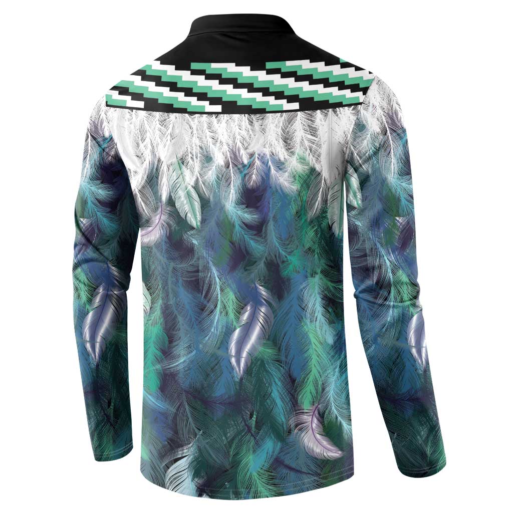 Aotearoa Korowai Motif Button Sweatshirt Hei Manaia Poutama Maori Pattern LT14 - Polynesian Pride