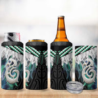 Aotearoa Korowai Motif 4 in 1 Can Cooler Tumbler Hei Manaia Poutama Maori Pattern