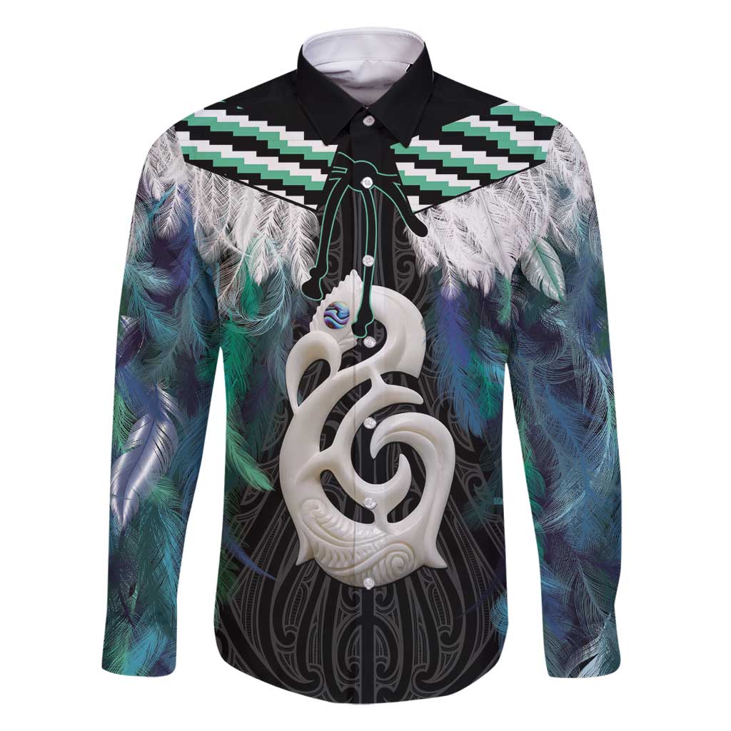 Aotearoa Korowai Motif Family Matching Off Shoulder Maxi Dress and Hawaiian Shirt Hei Manaia Poutama Maori Pattern