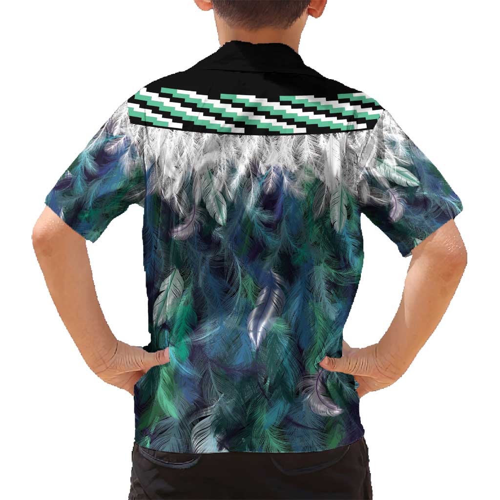 Aotearoa Korowai Motif Family Matching Summer Maxi Dress and Hawaiian Shirt Hei Manaia Poutama Maori Pattern