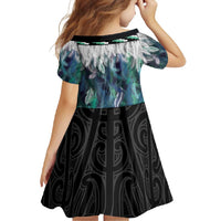 Aotearoa Korowai Motif Family Matching Summer Maxi Dress and Hawaiian Shirt Hei Manaia Poutama Maori Pattern