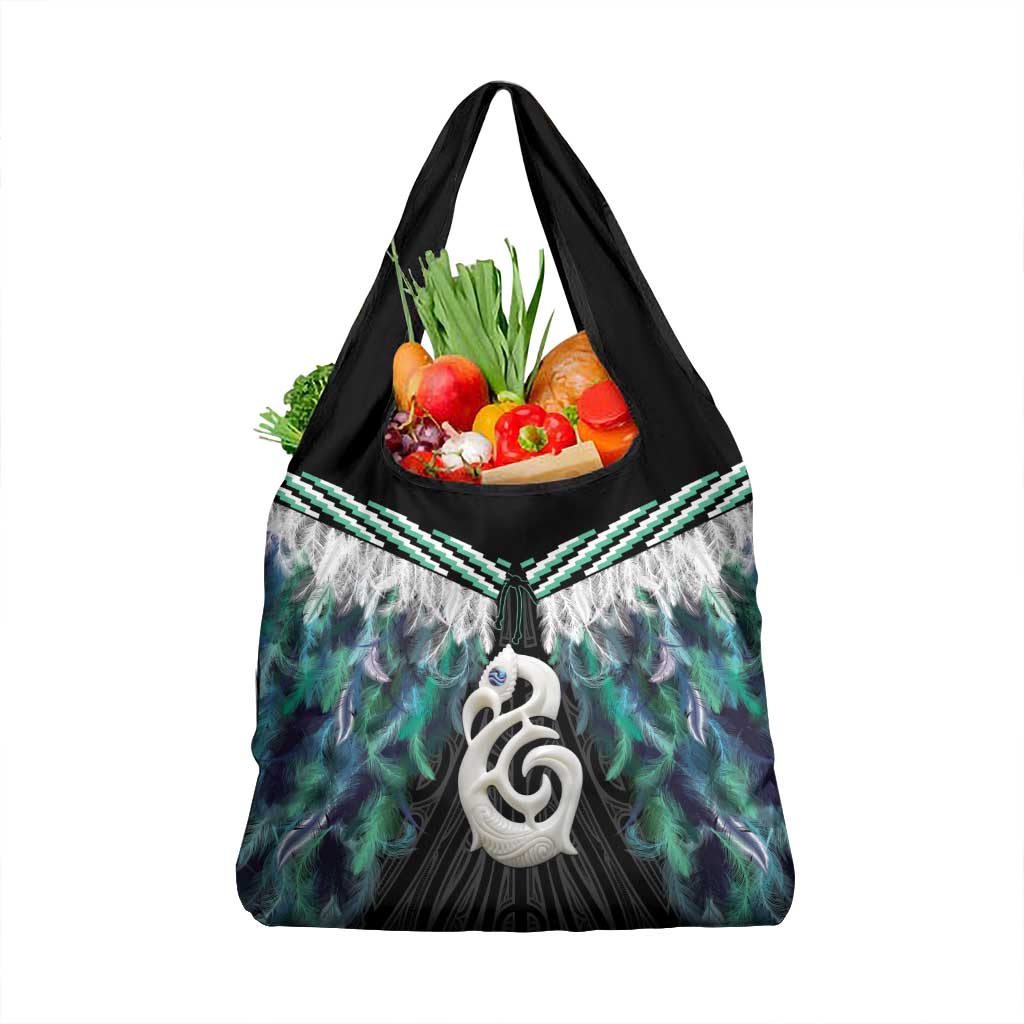 Aotearoa Korowai Motif Grocery Bag Hei Manaia Poutama Maori Pattern