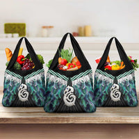 Aotearoa Korowai Motif Grocery Bag Hei Manaia Poutama Maori Pattern